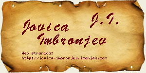 Jovica Imbronjev vizit kartica